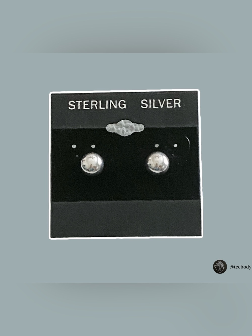 VTG NWT .925 Sterling Silver 8mm Ball Stud Earrings 1.58g